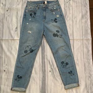 Disney Divided H&M Mickey High Waist Mom Jeans Size 6